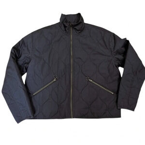 Lucky charcoal quilted puffer jacket lightweight size small excellent condition